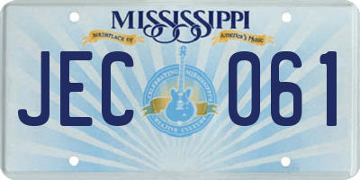 MS license plate JEC061