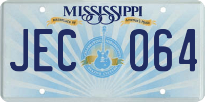 MS license plate JEC064
