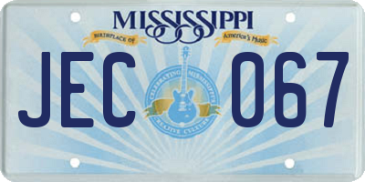 MS license plate JEC067