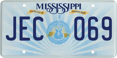 MS license plate JEC069