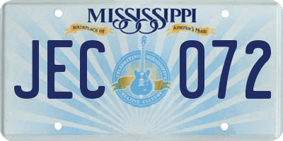 MS license plate JEC072
