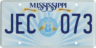 MS license plate JEC073