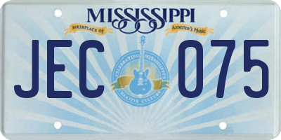 MS license plate JEC075
