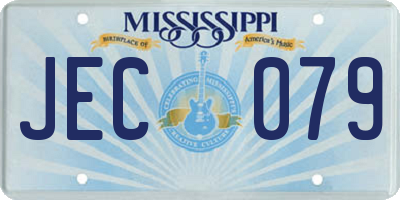 MS license plate JEC079