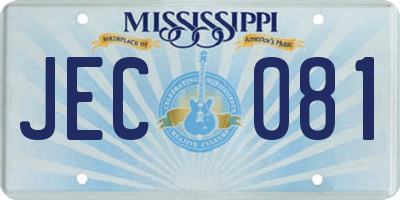 MS license plate JEC081