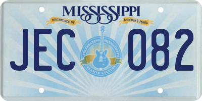 MS license plate JEC082