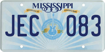 MS license plate JEC083