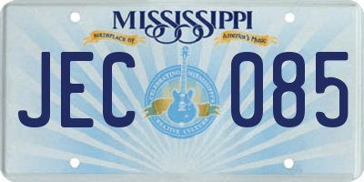 MS license plate JEC085