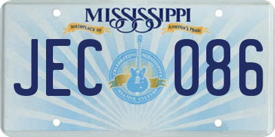 MS license plate JEC086