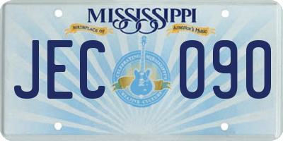 MS license plate JEC090