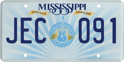 MS license plate JEC091