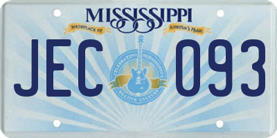 MS license plate JEC093