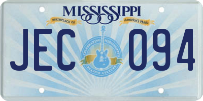 MS license plate JEC094