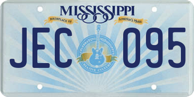 MS license plate JEC095