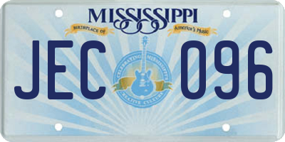 MS license plate JEC096