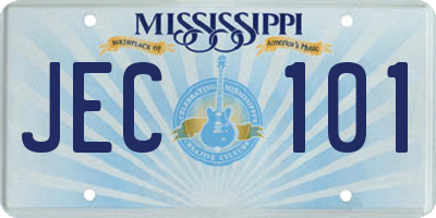 MS license plate JEC101