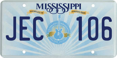 MS license plate JEC106