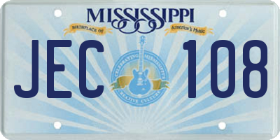 MS license plate JEC108