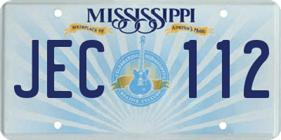 MS license plate JEC112
