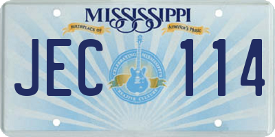 MS license plate JEC114