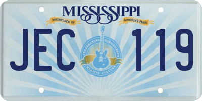 MS license plate JEC119