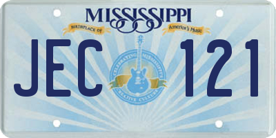 MS license plate JEC121