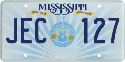 MS license plate JEC127