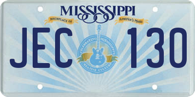 MS license plate JEC130