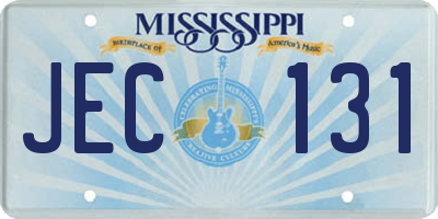 MS license plate JEC131