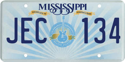 MS license plate JEC134