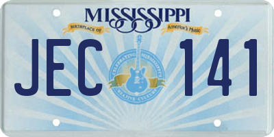 MS license plate JEC141