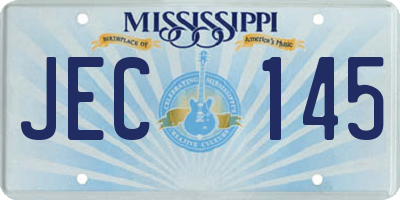 MS license plate JEC145