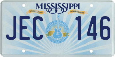 MS license plate JEC146