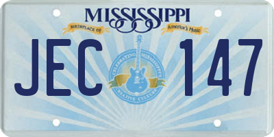 MS license plate JEC147