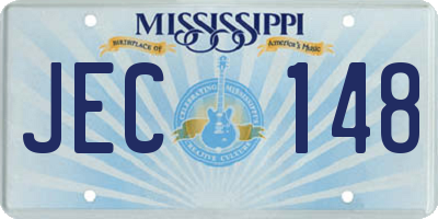 MS license plate JEC148