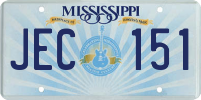 MS license plate JEC151