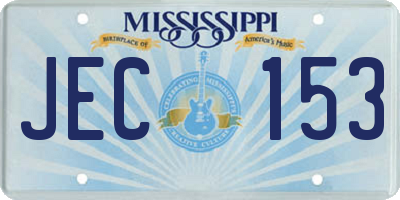 MS license plate JEC153