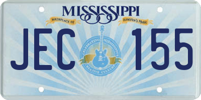 MS license plate JEC155