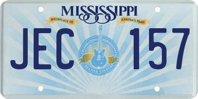 MS license plate JEC157