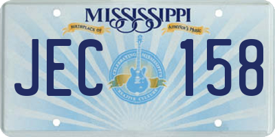 MS license plate JEC158