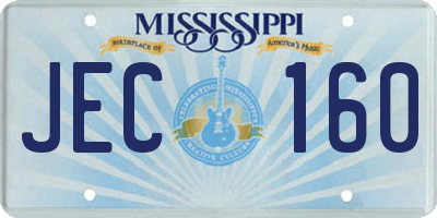 MS license plate JEC160