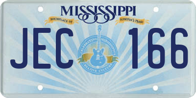 MS license plate JEC166