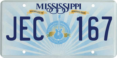 MS license plate JEC167