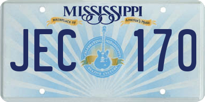 MS license plate JEC170