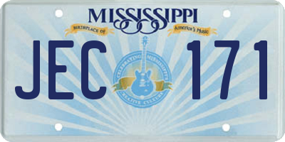 MS license plate JEC171