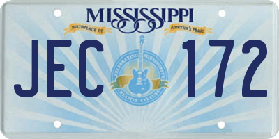 MS license plate JEC172