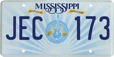MS license plate JEC173