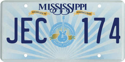 MS license plate JEC174