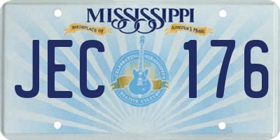 MS license plate JEC176