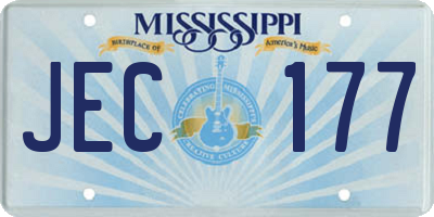 MS license plate JEC177